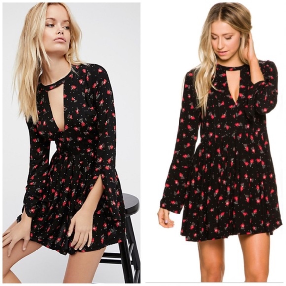 Free People Dresses & Skirts - NWT FREE PEOPLE TEGAN LONG SLEEVE MINI DRESS SZ 8